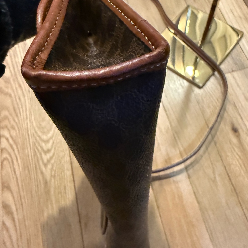 Celine Brown and Tan Leather Logo Bag - Picture 6 of 11